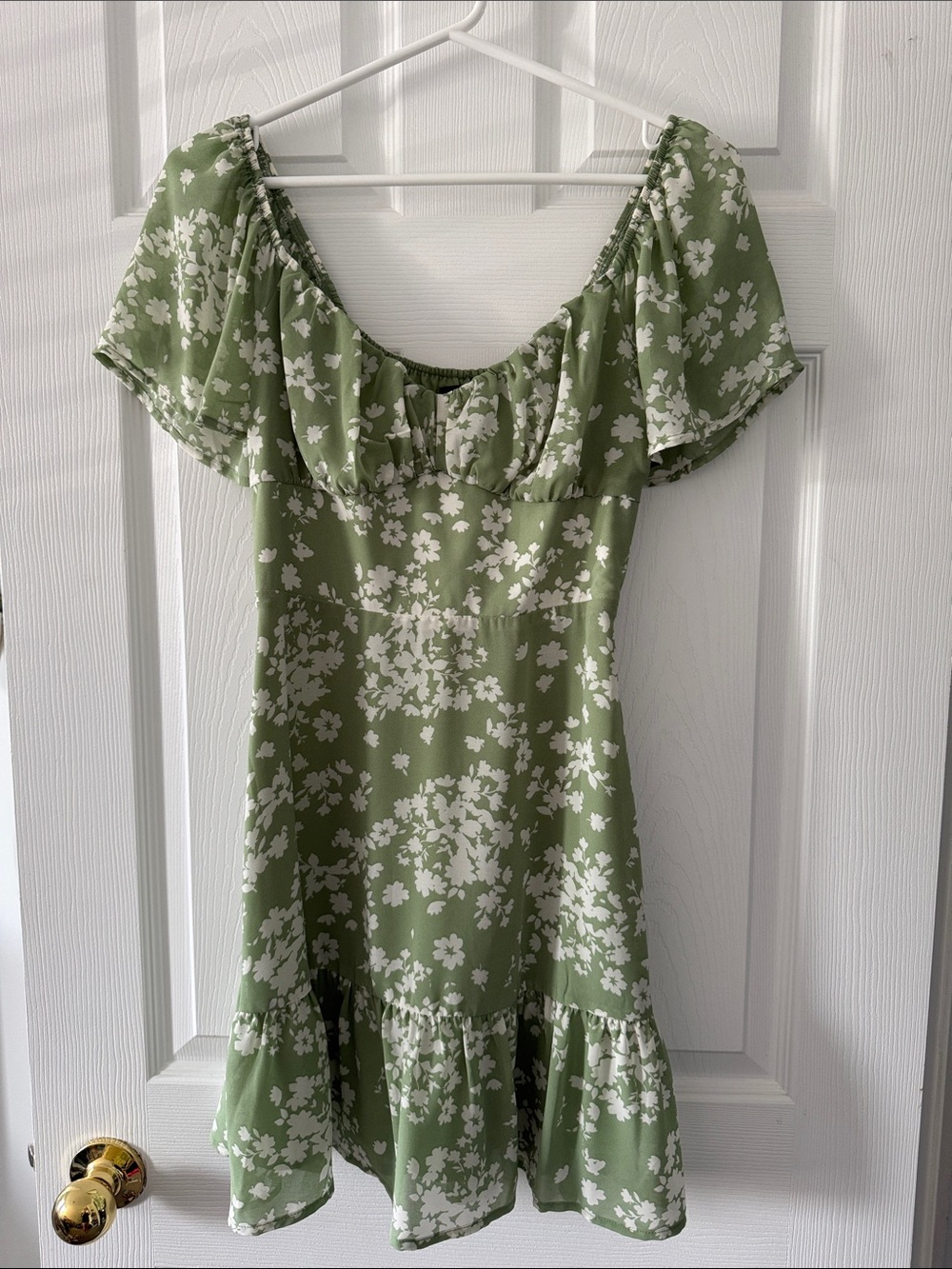 Dynamite Sage Green Floral Ruffle Mini Dress